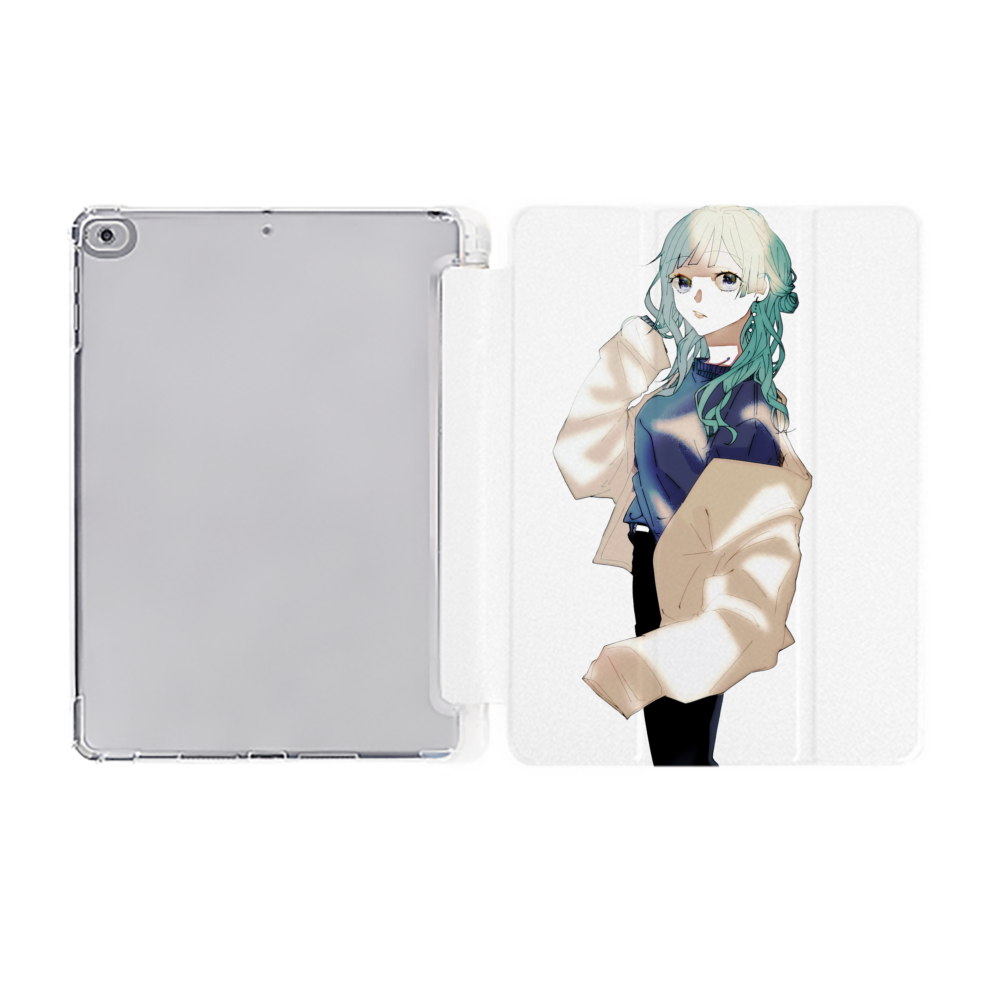 （画像用） 呪術廻戦 Jujutsu Kaisen IPad ケース ペン収納付き 三つ折りスタンド PUレザー×シリコン 対応機種9.5/10.5/10.9インチ